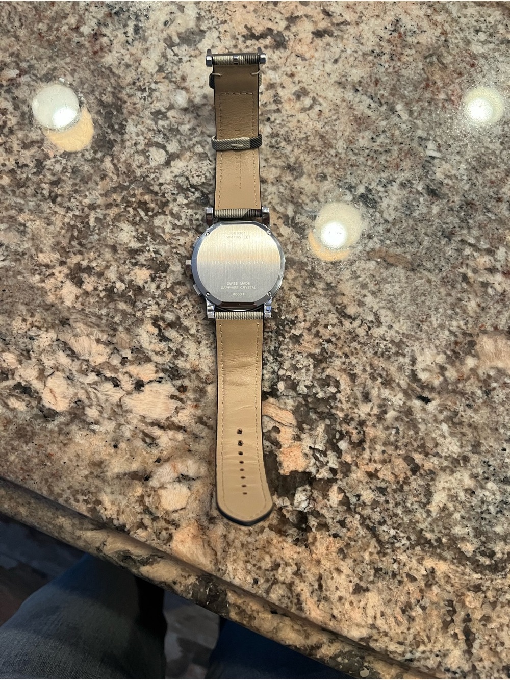 Burberry BU9361 Fabric Strap Brown Dial Men's Impressed Check Dial Watch - Picture 10 of 11